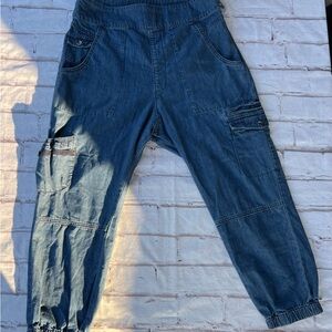 Anthropologie Blue Wide Leg Pants